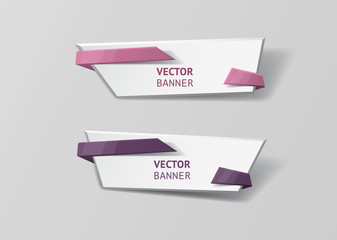 Vector infographic origami banners set.