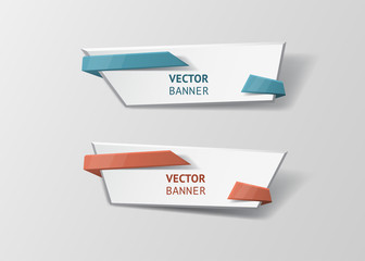 Vector infographic origami banners set.