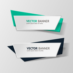 Vector infographic origami banners set.