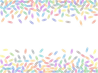 Stationary paperclips isolated on white background