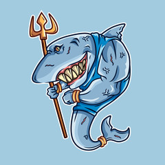 Shark Warrior Vector Illustration