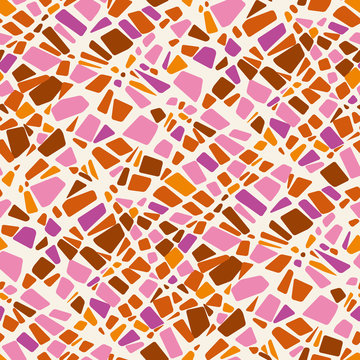 Modern terracottas abstract terrazzo seamless pattern