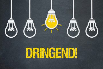 Dringend! / Tafel mit Glühbirnen