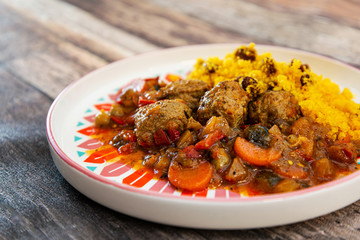 Moroccan beef kefta meatballs meatball and semolina