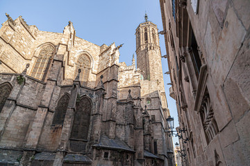 Cathedral of Barcelona, Spain. Gothic quarter.
