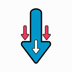 colored arrow icon. Flat isolated illustration for your web design.