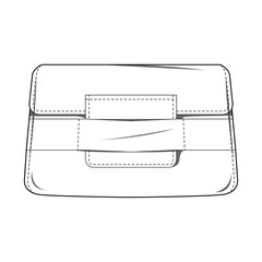 BAG fashion flat sketch template