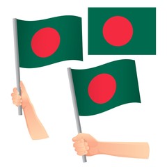 Bangladesh flag in hand set