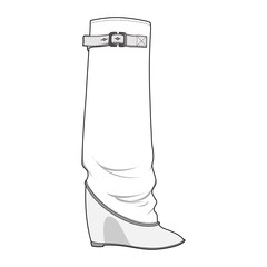 Shoes fashion flat sketch template