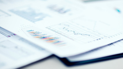 Fototapeta na wymiar growth charts and financial data on the office Desk