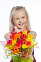 Beautiful girl with bouquet