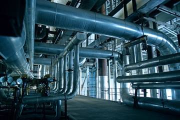 Industrial Steel pipelines, valves, cables and walkways
