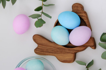 easter eggs in a basket