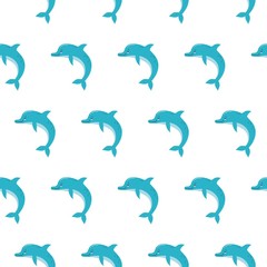 Cute funny dolphins seamless pattern background, summer print for textile and card design
