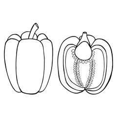 Outline vegetable pepper