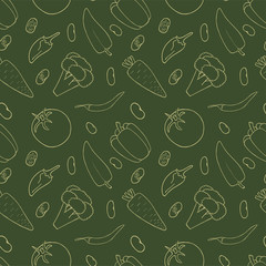Outline vegetable seamless pattern