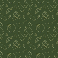 Outline vegetable seamless pattern