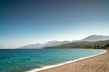 Fototapeta na wymiar Beach in the Gulf of Saint Florent, Corsica