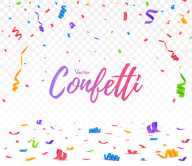 Colorful bright confetti isolated