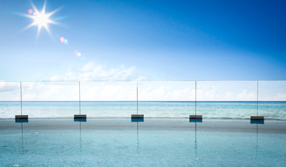 Obraz premium sea landscape and blue sky background 