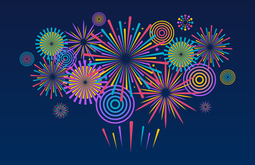 Fireworks background. Vector - 277675707