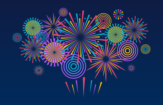 Fireworks Background. Vector