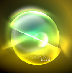 Vector glowing neon circles abstract background