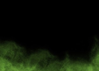 Green fog on black background