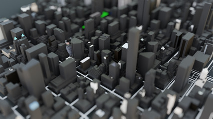 3D futuristic city architecture