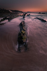 Sunset at Bidart's beach next to Biarritz, Basque Country.