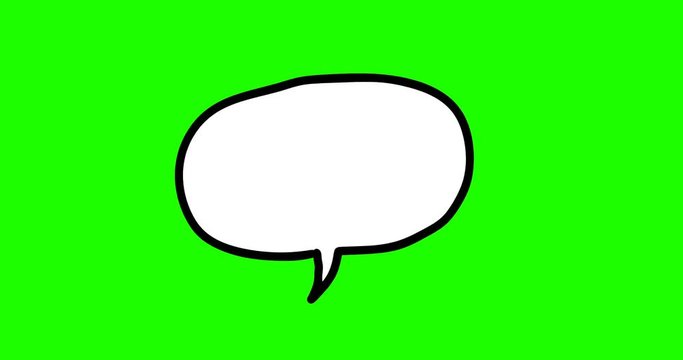 Animation of hand drawn comic style speech bubble with explosion