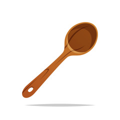 Wooden spoon vector isolated illustration