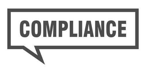 compliance sign. compliance square speech bubble. compliance