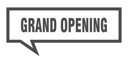 grand opening sign. grand opening square speech bubble. grand opening