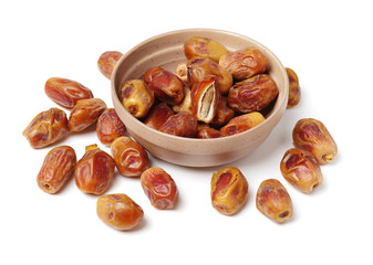 medjool dates on white background