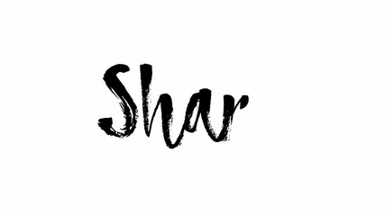 Cool writing text effect animation of the word share, chroma key