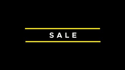 Animated sale text pre made graphic end card for vlogs, chroma key