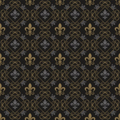 Seamless pattern Dark background pattern. Vintage style background image. Vector illustration