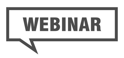 webinar sign. webinar square speech bubble. webinar
