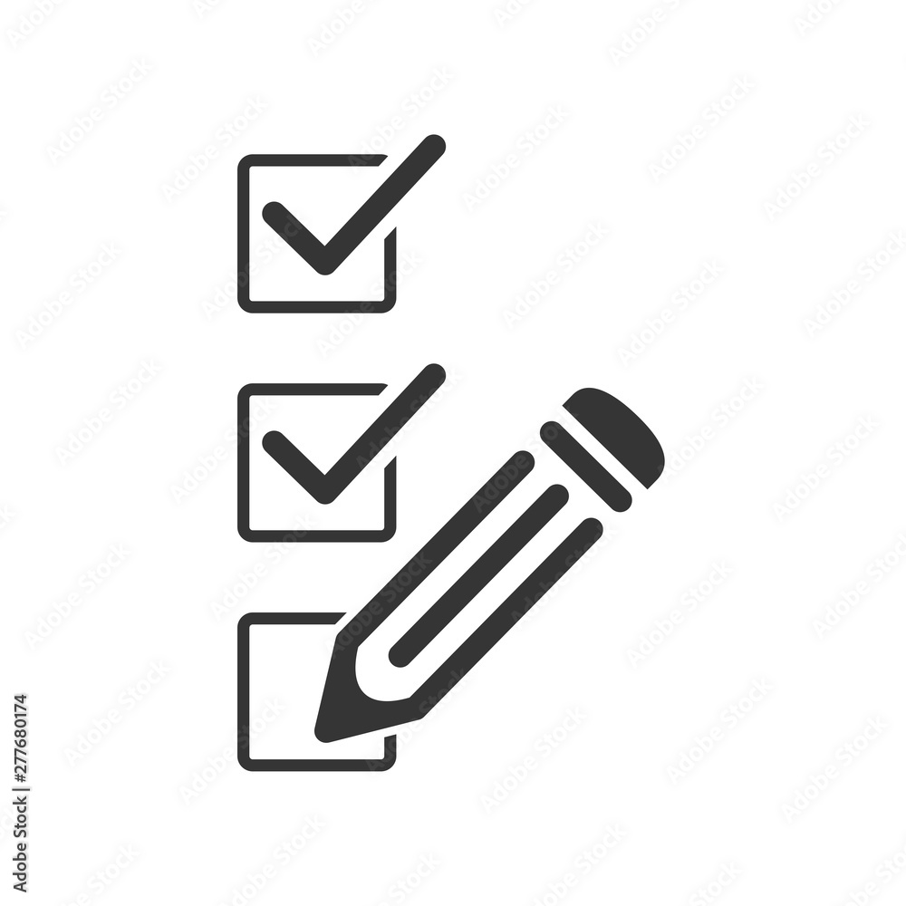 Leinwandbilder Survey icon template black color editable. Survey symbol vector sign isolated on white background. Simple pictogram for graphic and web design