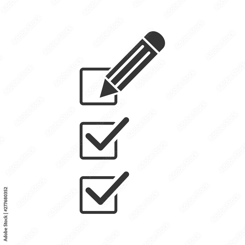 Leinwandbilder survey icon template black color editable. survey symbol vector sign isolated on white background. s