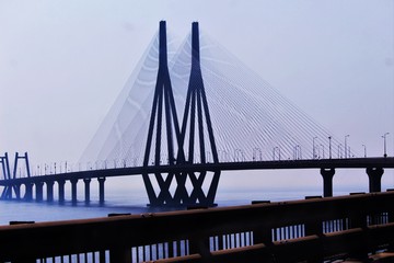 Sea link bridge at Mumbai, India.