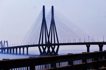 Sea link bridge at Mumbai, India.