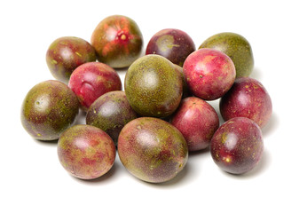 Passion fruit on white background