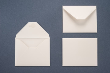    White envelopes on a dark background 