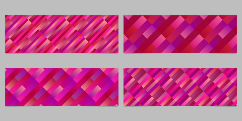Fototapeta premium Gradient stripe pattern banner background set - abstract vector graphic designs from diagonal rectangles