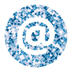 E-mail sign color distributed circles dots illustration