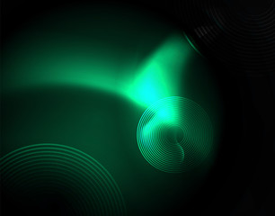 Fototapeta premium Shiny neon geometric waves template
