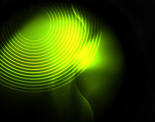 Shiny neon geometric waves template