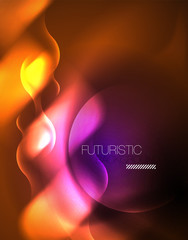Shiny metallic neon waves vector design